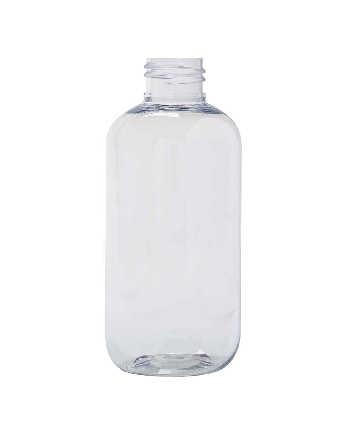 NA: 6oz boston round pet clear bottle