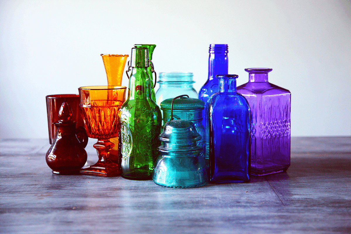 Image of colorfully shaped bottles in unique styles
